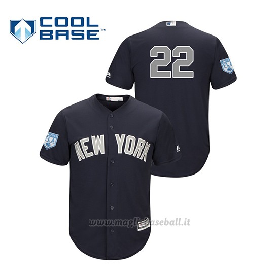 Maglia Baseball Uomo New York Yankees Jacoby Ellsbury 2019 Entrenamiento De Primavera Alternato Cool Base Blu